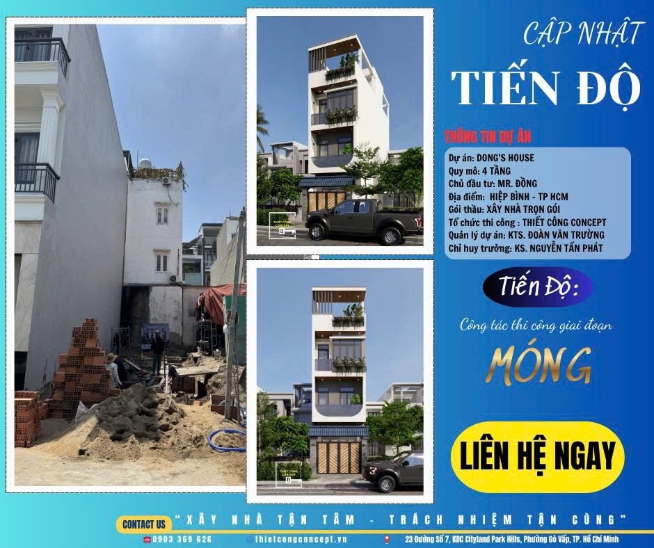 CẬP NHẬT TIẾN ĐỘ CÔNG TRÌNH NHÀ PHỐ HIỆN ĐẠI DONG'S HOUSE 2026 - TCC THỦ ĐỨC