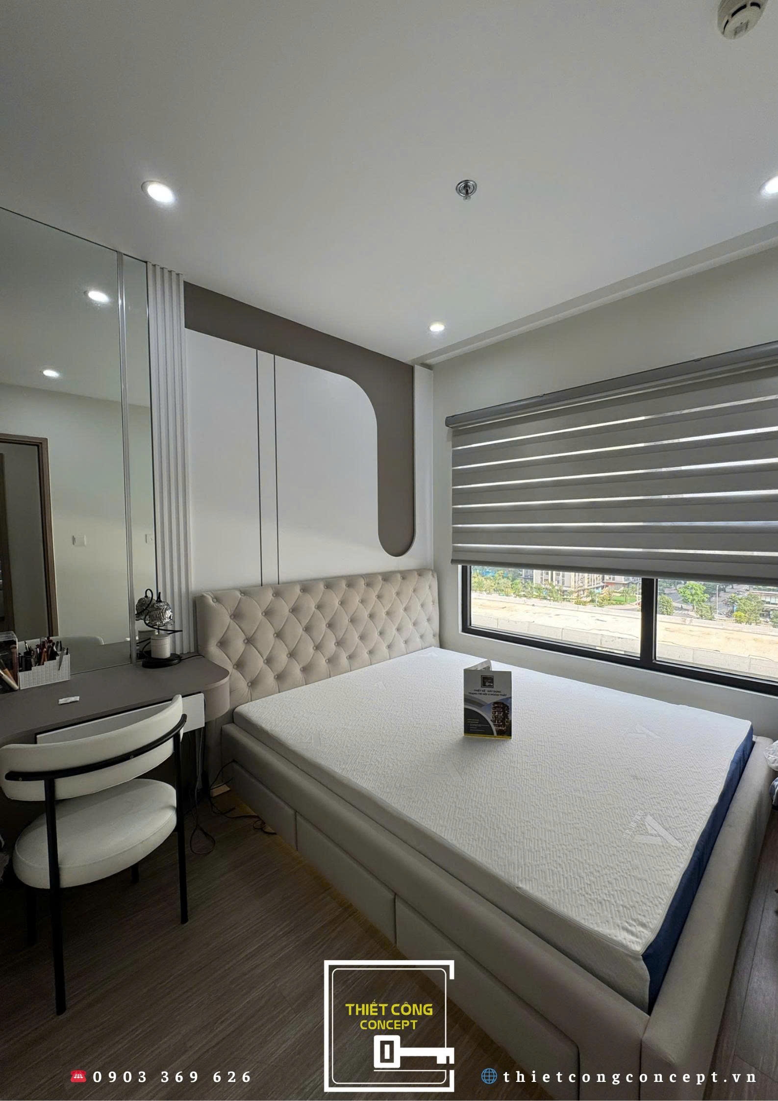 KHÔNG GIAN PHÒNG NGỦ CỦA CĂN HỘ TẠI VINHOME Q9 ĐƯỢC TCC THIẾT KẾ VÀ THI CÔNG