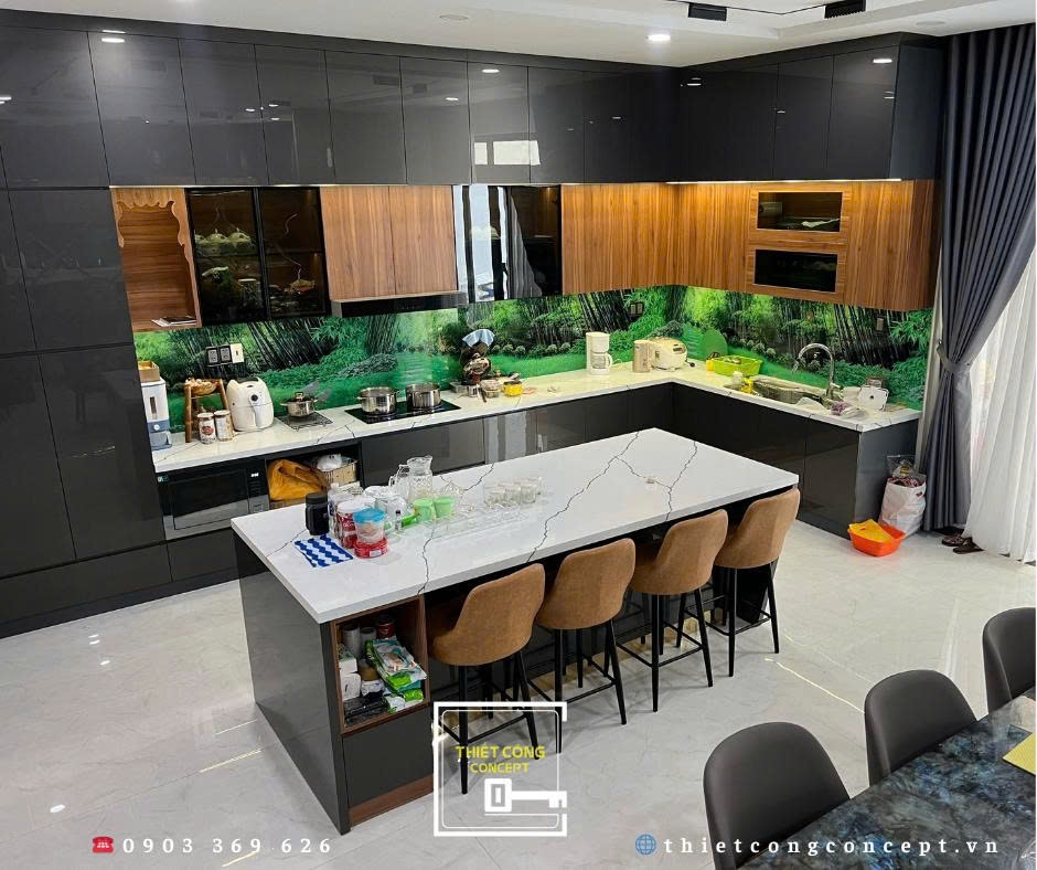 MẪU TỦ BẾP +  ĐÁ BẾP TẠI KHUONG'S HOUSE 2023