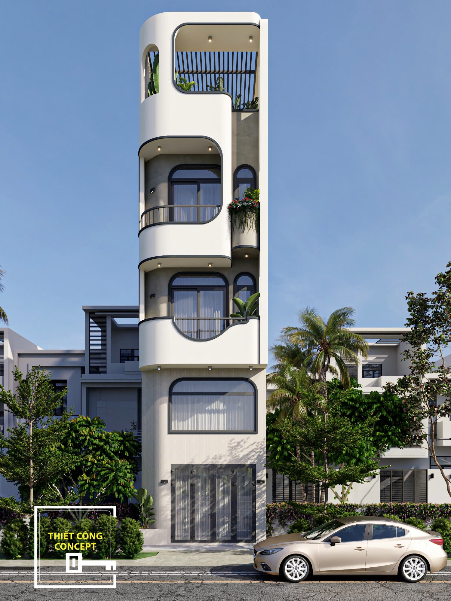 CHIÊM NGƯỠNG MẪU NHÀ PHỐ 5 TẦNG PHONG CÁCH HIỆN ĐẠI 