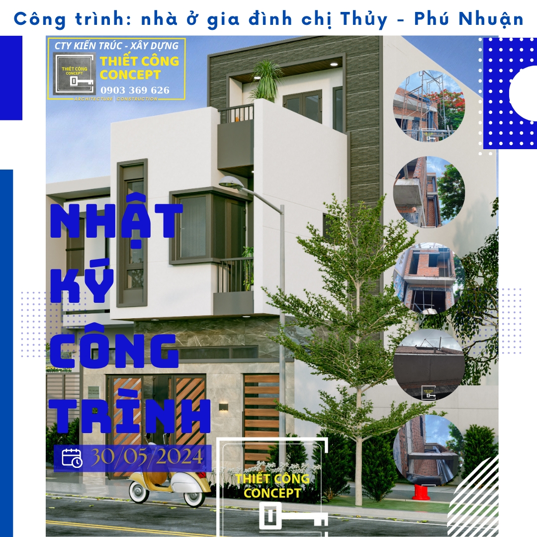 CẬP NHẬT TIẾN ĐỘ công trình nhà ở gia đình chị Thủy - quận Phú Nhuận