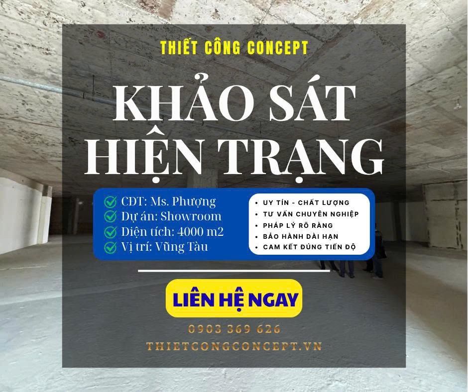 KHẢO SÁT HIỆN TRẠNG SHOWROOM 4000M² TẠI VŨNG TÀU