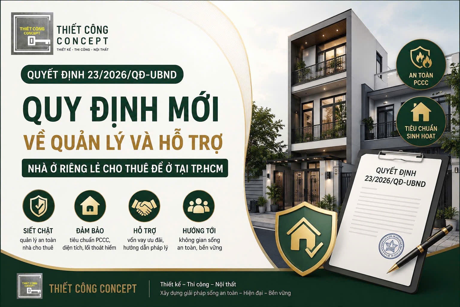 Quyết định 23/2026/QĐ-UBND: Quy Định Mới Về Quản Lý Và Hỗ Trợ Nhà Ở Riêng Lẻ Cho Thuê Tại TP.HCM